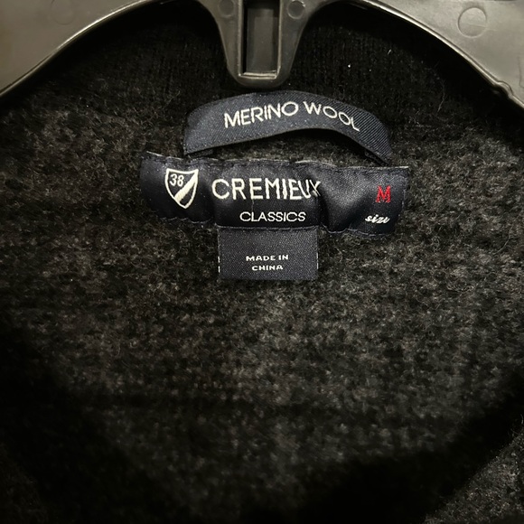 Cremieux Merino Wool Charcoal Quarter-zip Sweater Kids Medium - Picture 2 of 5